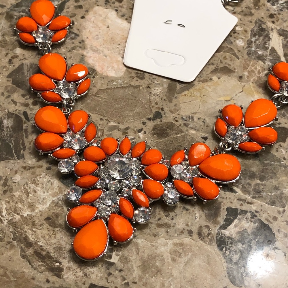 Orange Sparkle Necklace - Picture 2 of 4